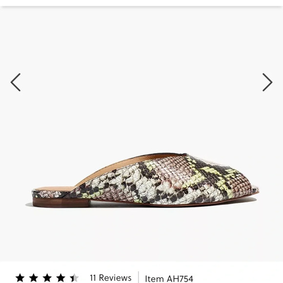 Madewell Erica peep-toe mule Leather snake python slides - Picture 3 of 9